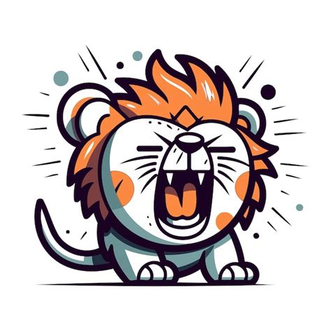 Premium Vector Cute Cartoon Lion Vector Illustration Isolated On A