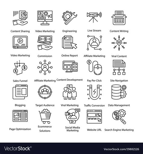 Pack Of Line Internet And Digital Marketing Icons Vector Image