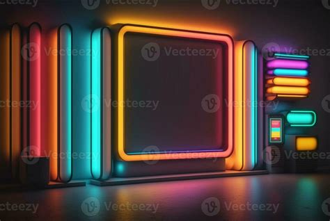 Realistic Neon Light Background Generative Ai 23282632 Stock Photo At