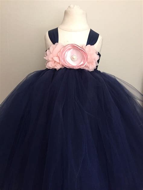 Add a bit of gray and silver, and a dash of chiffon and ruffles, and you have the most stunning color palette for a classic wedding! Girls Navy And Blush Pink Tulle Dress, Navy And Light Pink ...