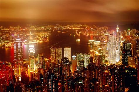 Cityscape Building Lights Hong Kong Hd Wallpapers Desktop And