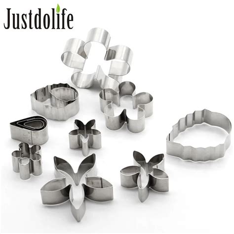 12pcs Cookie Cutter Stainless Steel Biscuit Cutter Flowers Droplets