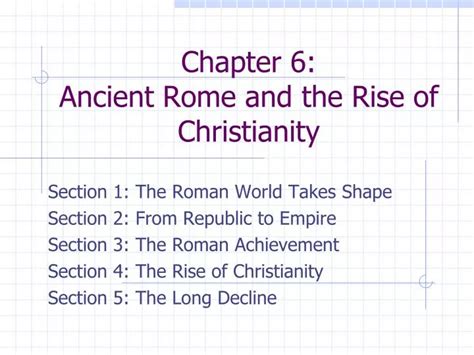 Ppt Chapter 6 Ancient Rome And The Rise Of Christianity Powerpoint
