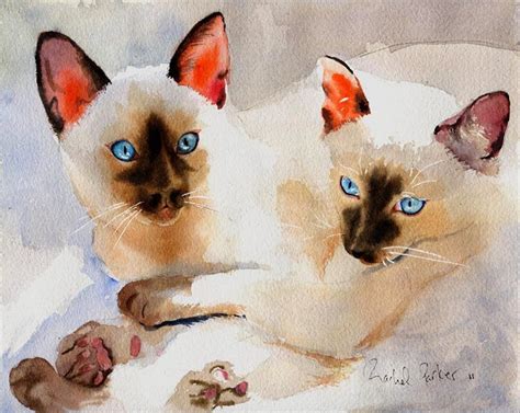Siamese Cat Art Print Watercolor Painting Artwork Artist Etsy Canada