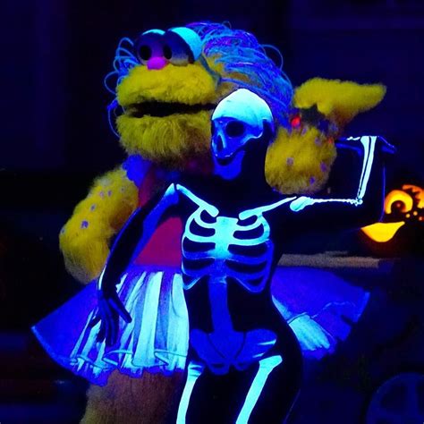 Zoe Dances With A Skeleton During The Countdown To Halloween Show At