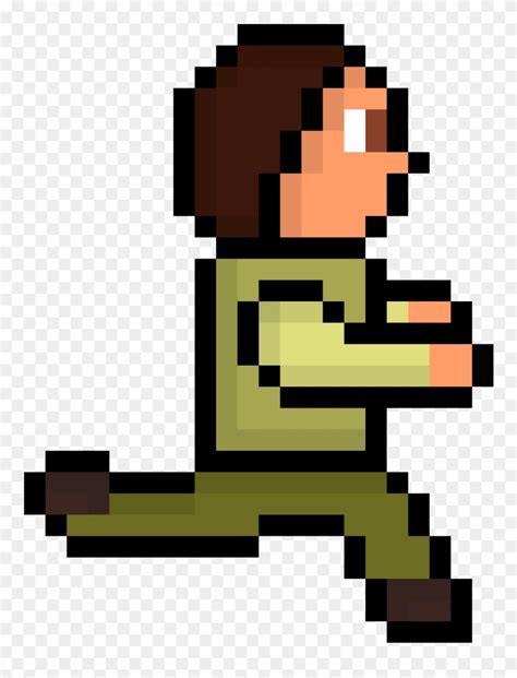 Running Man Pixel Art Champignon Mario Clipart 3382202 Pinclipart