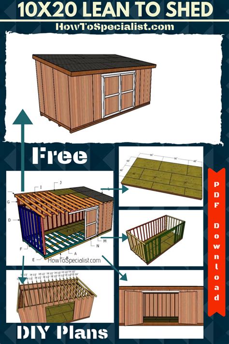 10x20 Shed Plans - DIY Lean to Shed | HowToSpecialist ...