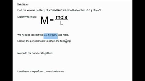 The following table gives the volume worksheets and more examples: How to Calculate Volume in a Molarity Problem (Chemistry ...