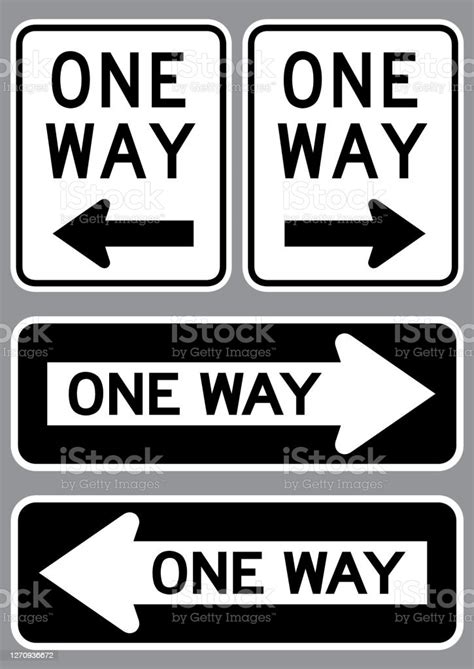One Way Traffic Sign Set Stock Illustration Download Image Now One
