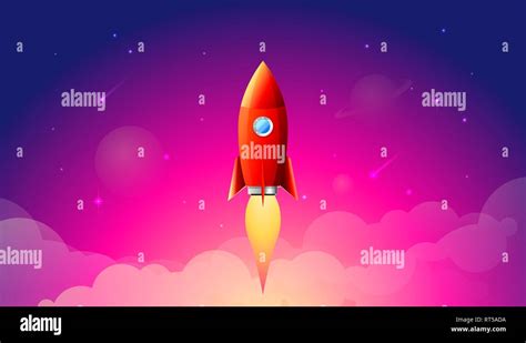 Rocket Launchshipvector Illustration Concept Of Business Product On