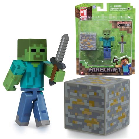 Minecraft Actionfigur Mit Zubehör Steve Creeper Zombie