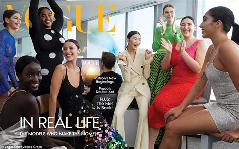 Vogue Debuts Diverse September Cover Starring Kaia Gerber Bella Hadid And More Daily Mail Online