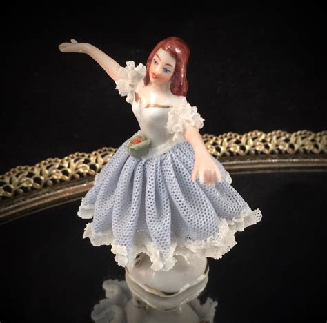 Vintage german dresden flower lady lace figurine. Dresden Figurine Dresden Lace Figurine Dresden Porcelain ...