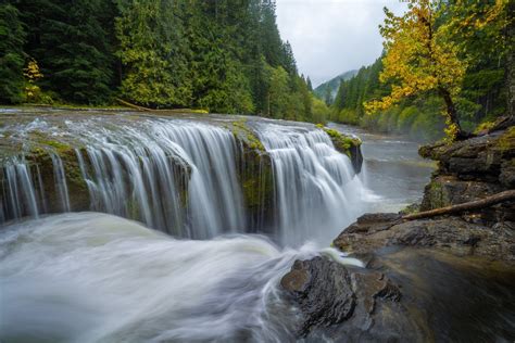 Download River Forest Fall Lower Lewis River Falls Nature Waterfall 4k
