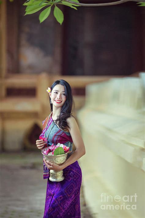 Beautiful Laos Girl In Costume Photograph By Sasin Tipchai Fine Art America