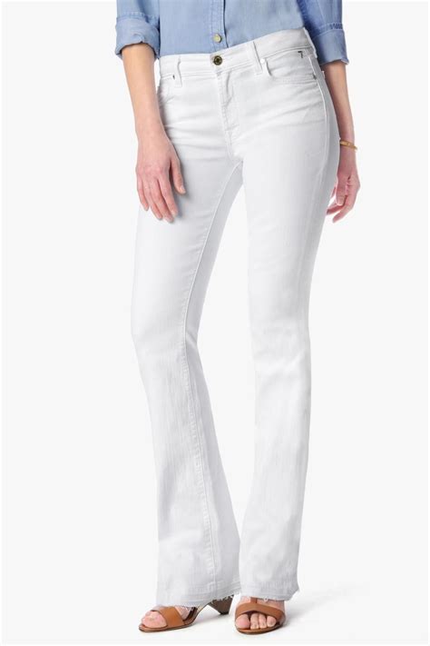 7 For All Mankind Released Hem Bootcut White Bootcut Jeans Bottom