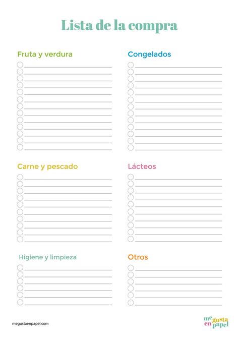 Lista De Compras Para Imprimir