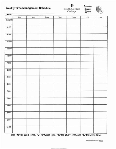 Time Management Chart Template New 10 Best Of Weekly Time Management