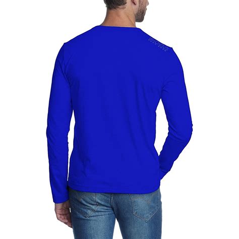 crewneck long sleeve t shirt royal blue xs hugo boss touch of modern