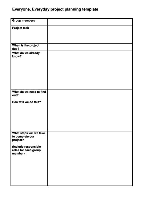 Project Plan Template Sheets