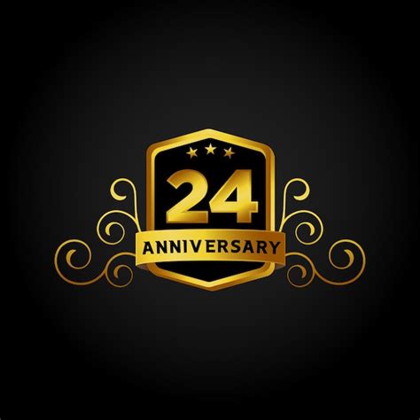 Premium Vector Happy Anniversary 24th Years Anniversary Celebration