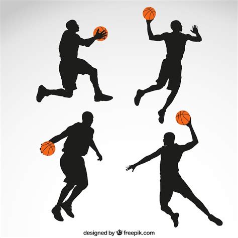 Basketball Player Silhouettes Free Vector