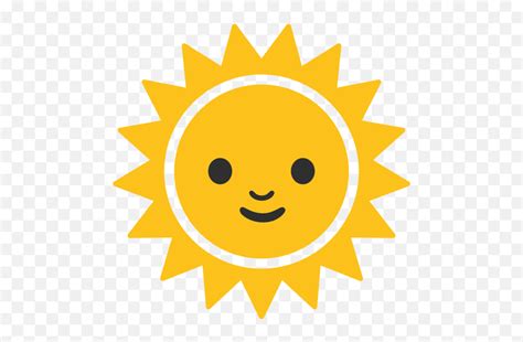Sun With Face Android Sun Emoji Pngsun Emoji Png Free Transparent