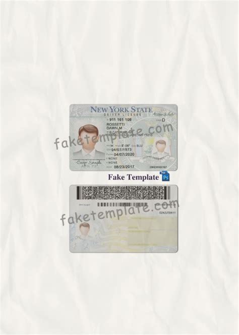 New York Drivers License Template Psd Free Download Easy To Customize