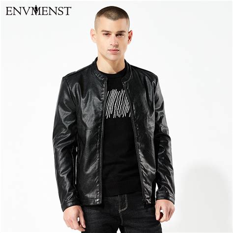 Envmenst Brand Clothing Spring Stand Collar Fitness Men S Pu Leather Jacket Street Biker Jackets