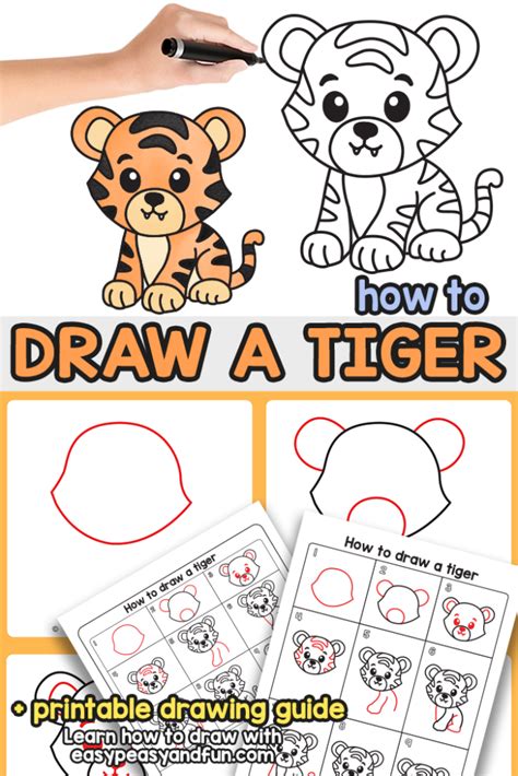 How To Draw A Tiger Step By Step Drawing Tutorial Easy Peasy And Fun