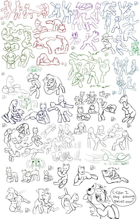 mlp all my poses my pony drawing drawing base