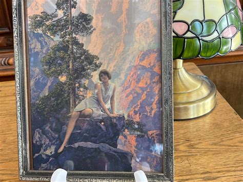 Art Deco Print Of Solitude After Original By Maxfield Parrish Framed