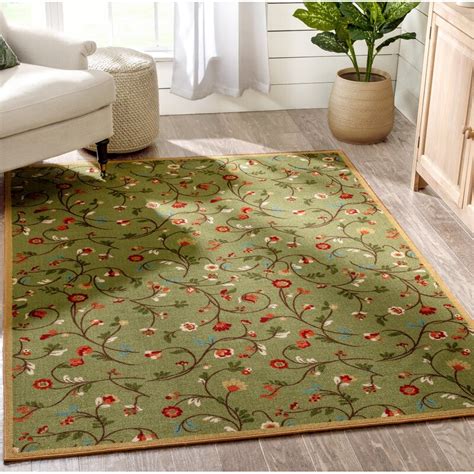 Well Woven Kings Court Judith Transitional Botanical Floral Green