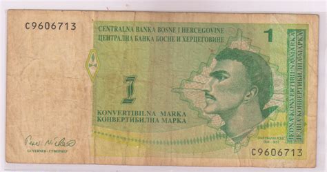 Bosnia And Herzegovina 1 Marka 1998 Vf Currency Note Kb Coins
