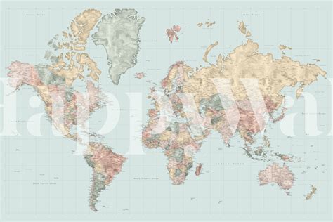 High Detail World Map Michel Wallpaper Happywall