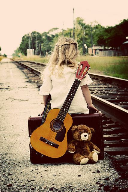 Image Alone Child Cute Guitar Little Girl