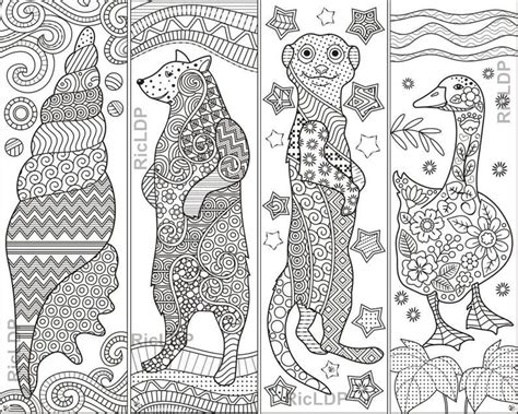 Animal Bookmark Coloring Pages