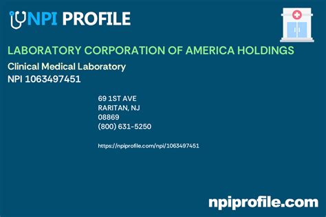 Laboratory Corporation Of America Holdings Npi 1063497451 Clinical