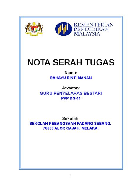 (hendaklah disertakan sebagai lampiran a 2). NOTA SERAH TUGAS CHEGEBU.doc