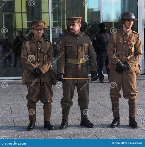 Canadian Soldiers In Historic Uniform For Remembrance Day Editorial