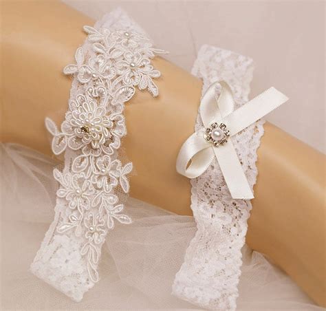 Wedding Lace Garter Set LT Ivory Lace Garter Setbridal Etsy