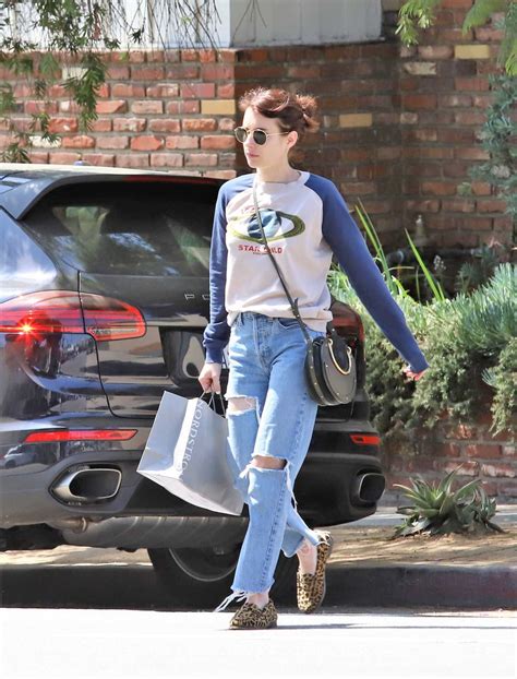 Emma Roberts In A Blue Ripped Jeans Out Shopping In La 09122019