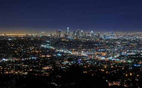 항공 사진 도시 벽지 밤 조명 캘리포니아 ca 미국 로스 앤젤레스 시내 캘리포니아 남부 hd 배경 화면 wallpaperbetter