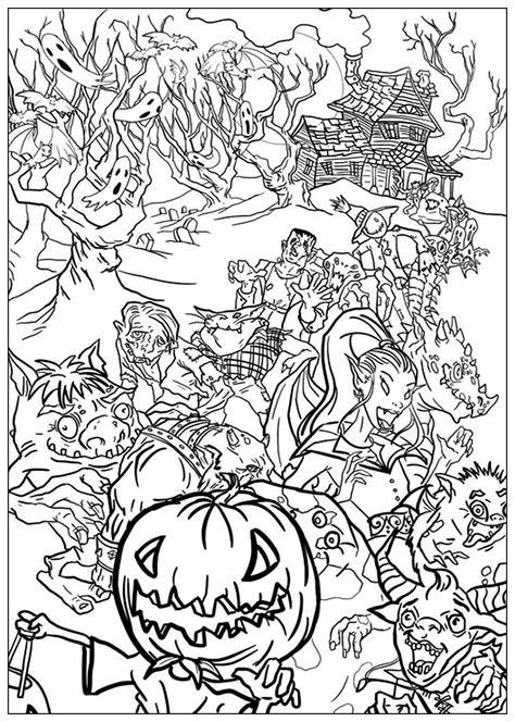 Monsters Printable Printable Halloween Coloring Pages For Adults My