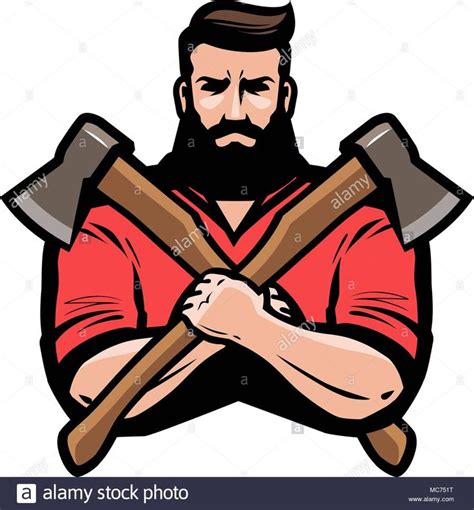 Download This Stock Vector Sawmill Joinery Carpentry Logo Or Label Lumberjack Holds Crossed