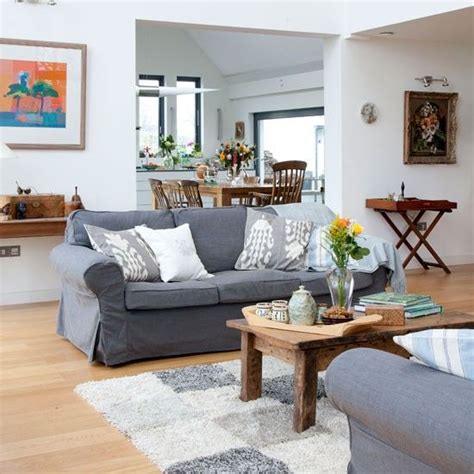 Shades Of Grey Uncluttered Living Room Open Plan Living Room Living