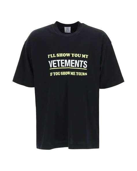 Vetements Cotton Show Me Your T Shirt In Black For Men Lyst Canada