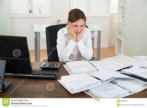 Accountant Working At Desk Stock Image Image Of