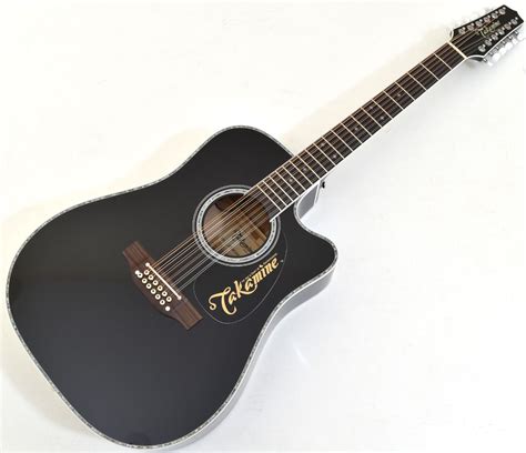 Takamine Ef381dx Dreadnought Acoustic Electric 12 String Guitar Black