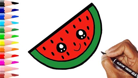 draw so cute watermelon how to draw watermelon slice cute koriskado